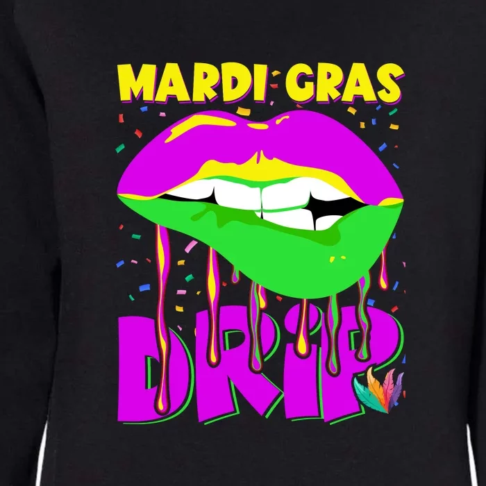 Sexy Lip Mardi Gras Drip Fat Tuesday Party Gift Womens California Wash Sweatshirt