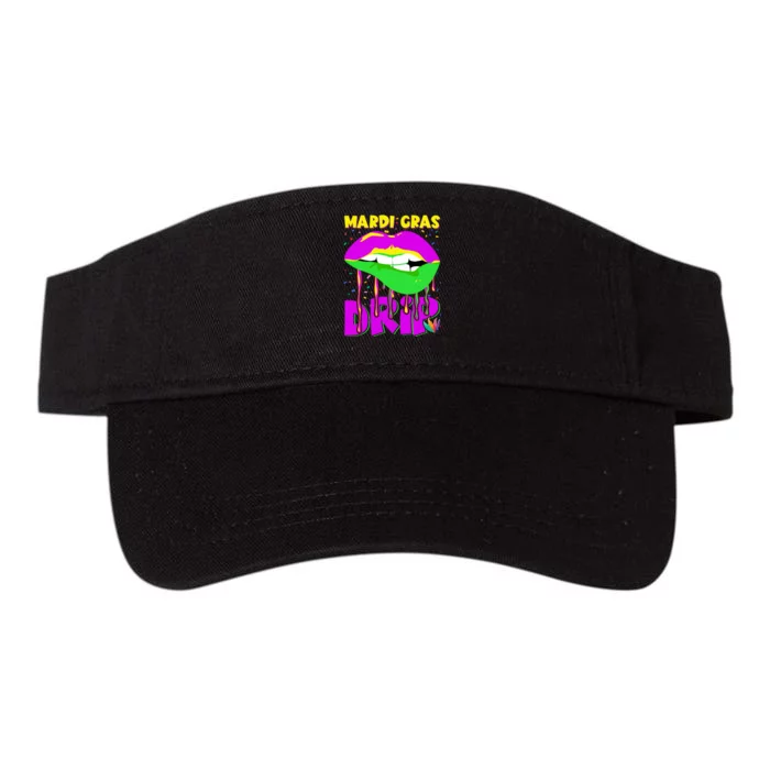 Sexy Lip Mardi Gras Drip Fat Tuesday Party Gift Valucap Bio-Washed Visor