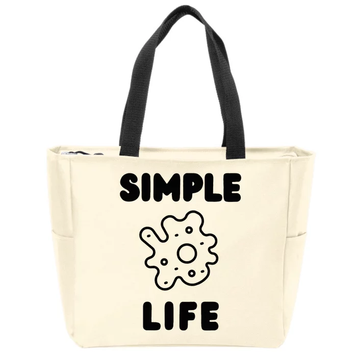 Simple Life Minimalist Inspirational Zip Tote Bag