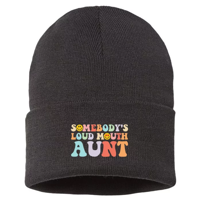 Somebody's Loud Mouth Aunt Mother's Day Sustainable Knit Beanie