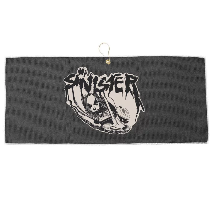 Sinister Lawn Mower White Large Microfiber Waffle Golf Towel