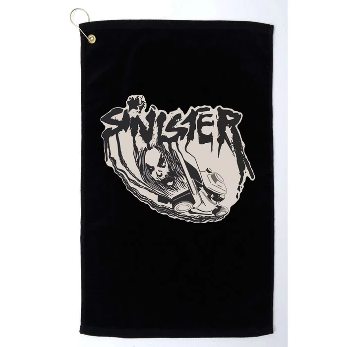 Sinister Lawn Mower White Platinum Collection Golf Towel