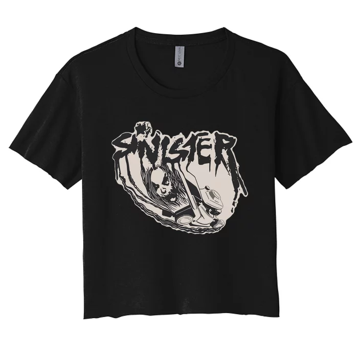 Sinister Lawn Mower White Women's Crop Top Tee