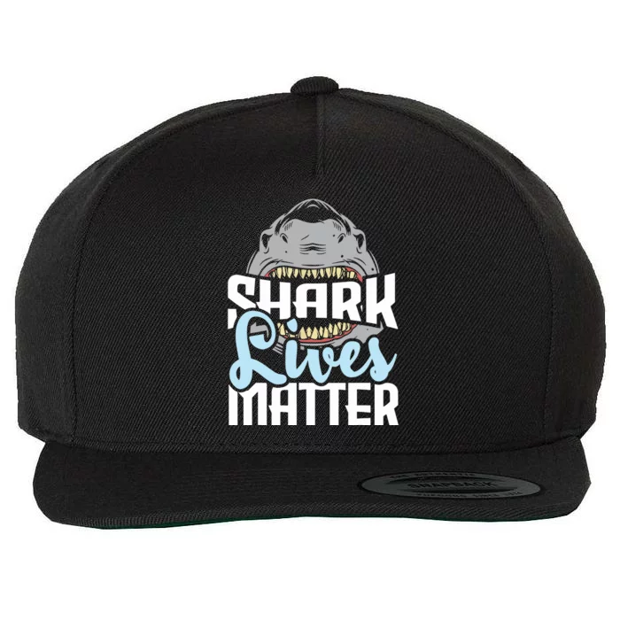 Shark Lives Matter Wildlife Marine Biologist Shark Lovers Wool Snapback Cap