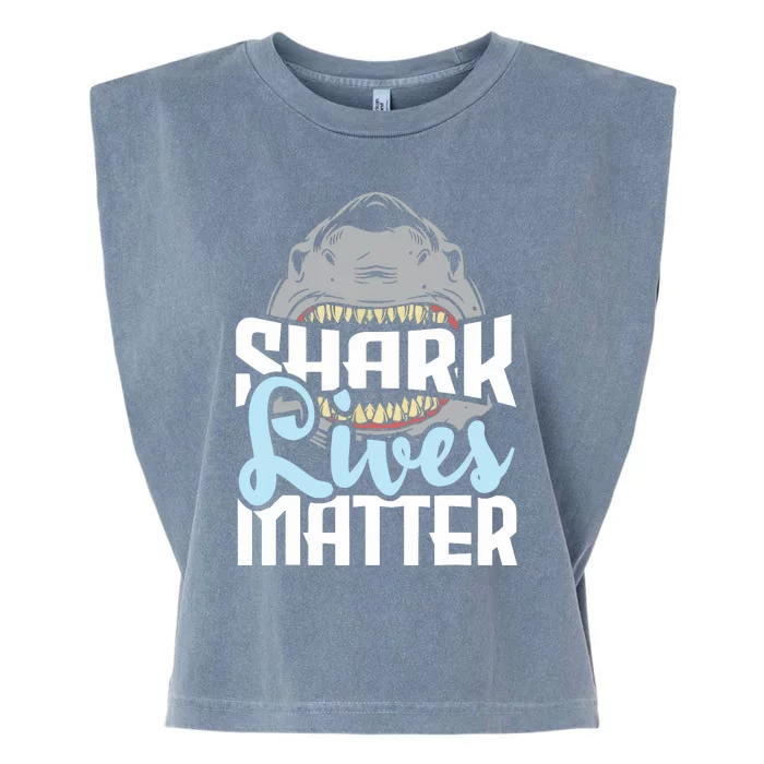 Shark Lives Matter Wildlife Marine Biologist Shark Lovers Garment-Dyed Women's Muscle Tee