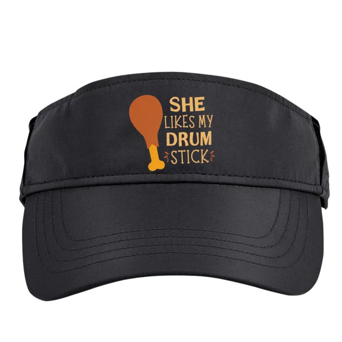 She Likes My Drum Stick Funny Couple Matching Adult Drive Performance Visor