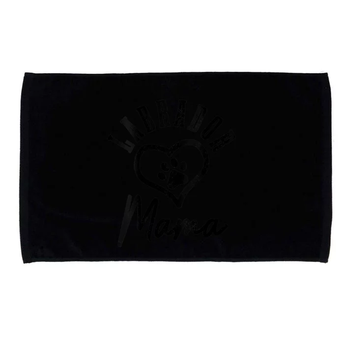 S Labrador Mama Heart Paw Black Lab Dog Labrador Mom Vneck Microfiber Hand Towel