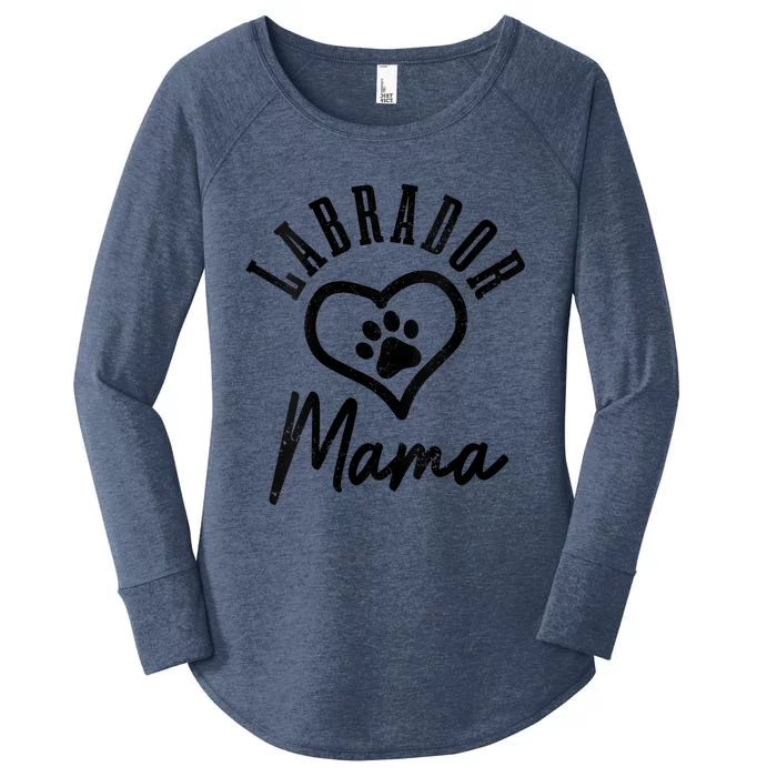 S Labrador Mama Heart Paw Black Lab Dog Labrador Mom Vneck Women's Perfect Tri Tunic Long Sleeve Shirt