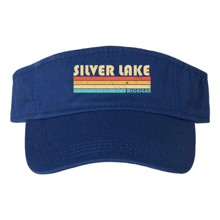 Silver Lake Michigan Funny Fishing Camping Summer Gift Valucap Bio-Washed Visor