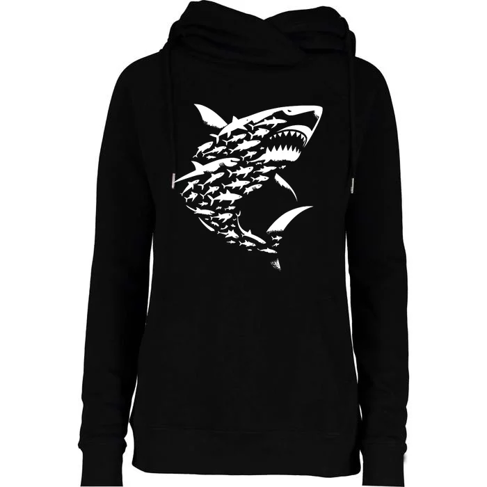 Shark Lover Marine Biology Animal Science Sharks Womens Funnel Neck Pullover Hood