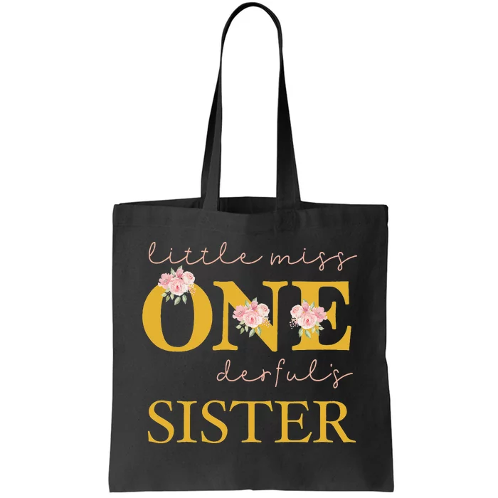 Sister Little Miss Onederful Birthday Party 1 Year Old Tote Bag