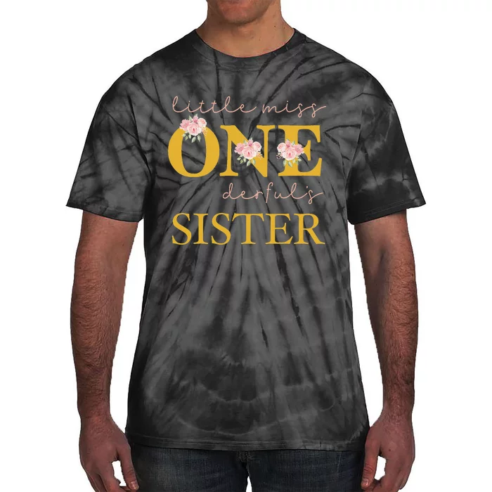 Sister Little Miss Onederful Birthday Party 1 Year Old Tie-Dye T-Shirt