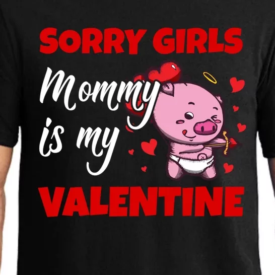 Sorry Ladies Mommy Is My Valentine Cute Pig Cupid Gift Pajama Set