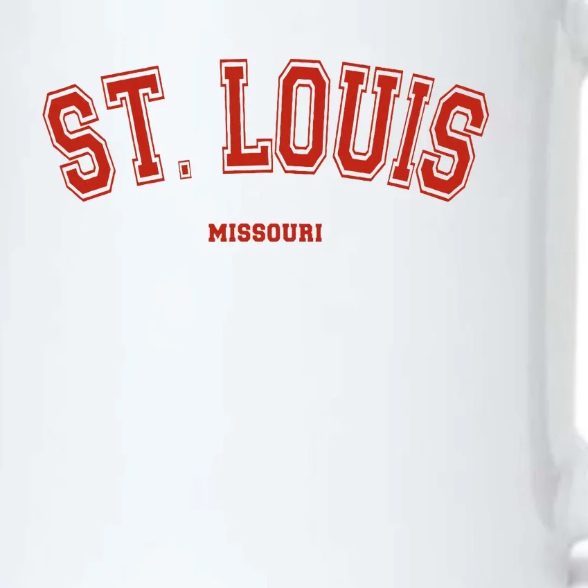 St. Louis Missouri Mo Red Letter Graphic On St. Louis Black Color Changing Mug