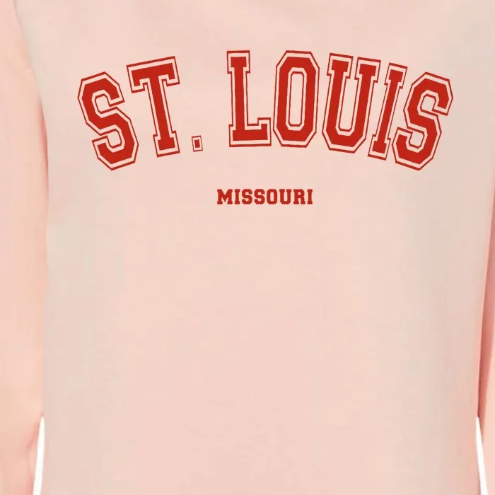 St. Louis Missouri Mo Red Letter Graphic On St. Louis Womens California Wash Sweatshirt