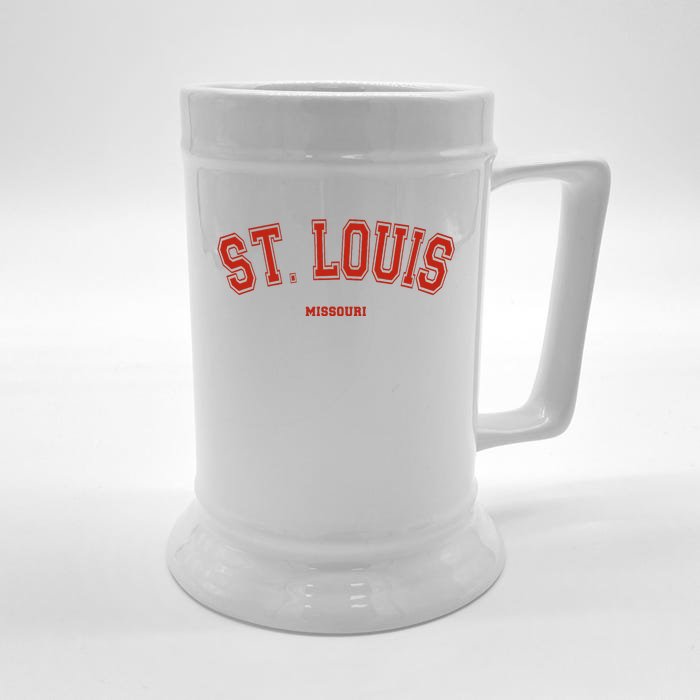 St. Louis Missouri Mo Red Letter Graphic On St. Louis Front & Back Beer Stein