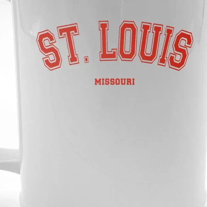 St. Louis Missouri Mo Red Letter Graphic On St. Louis Front & Back Beer Stein