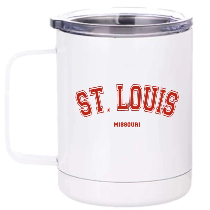 St. Louis Missouri Mo Red Letter Graphic On St. Louis Front & Back 12oz Stainless Steel Tumbler Cup