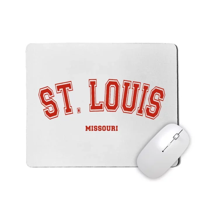 St. Louis Missouri Mo Red Letter Graphic On St. Louis Mousepad