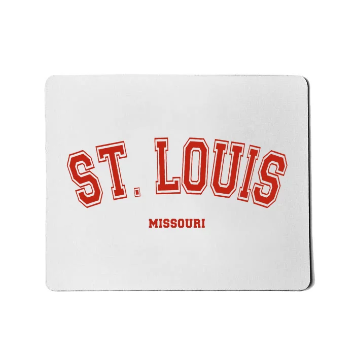 St. Louis Missouri Mo Red Letter Graphic On St. Louis Mousepad