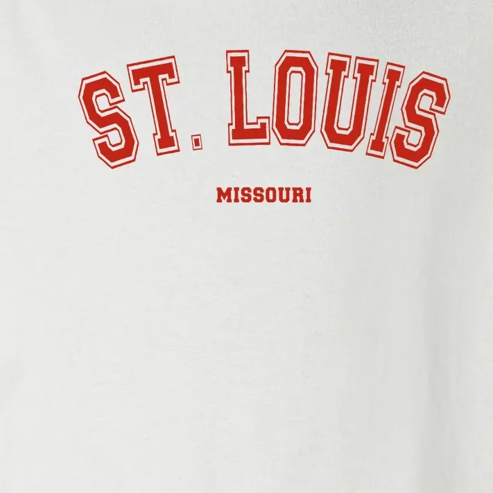 St. Louis Missouri Mo Red Letter Graphic On St. Louis Toddler Long Sleeve Shirt