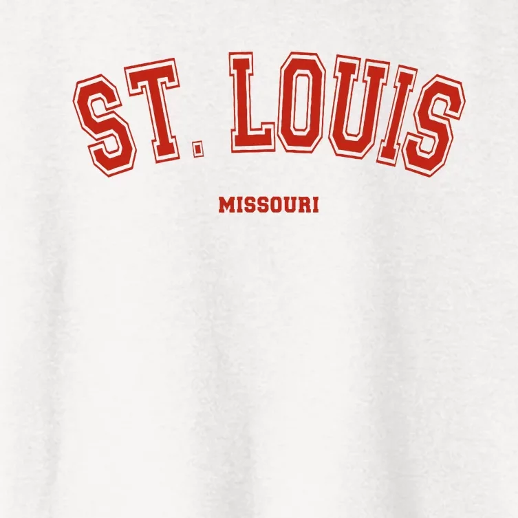 St. Louis Missouri Mo Red Letter Graphic On St. Louis Women's Crop Top Tee