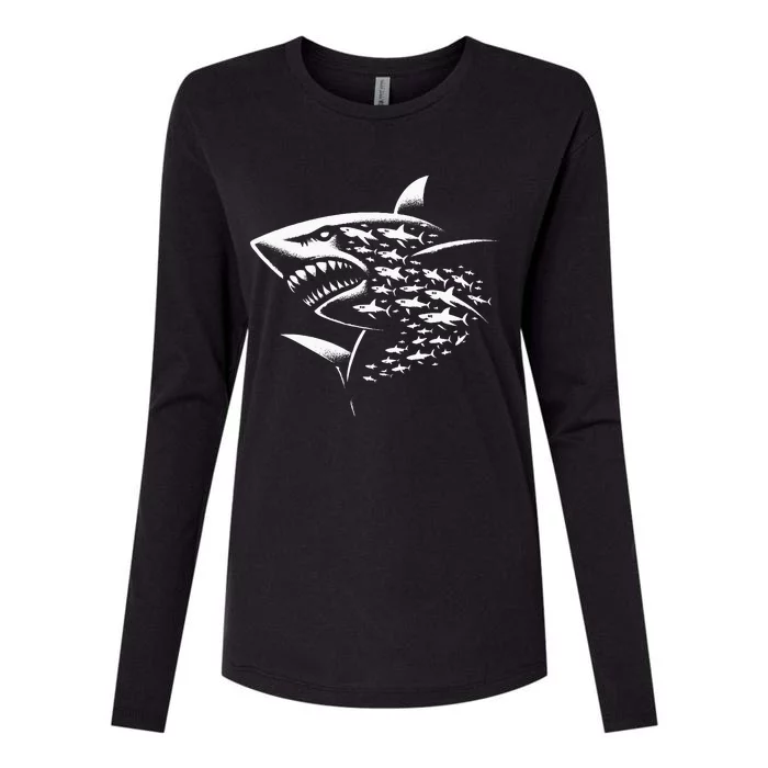 Sharks Lover Marine Biology Science Shark Womens Cotton Relaxed Long Sleeve T-Shirt