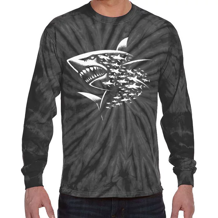 Sharks Lover Marine Biology Science Shark Tie-Dye Long Sleeve Shirt