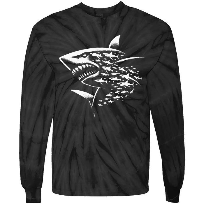 Sharks Lover Marine Biology Science Shark Tie-Dye Long Sleeve Shirt