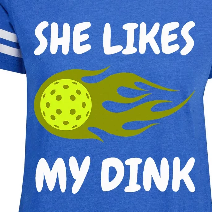 She Likes My Dink Pickleball Couple Matching Enza Ladies Jersey Football T-Shirt