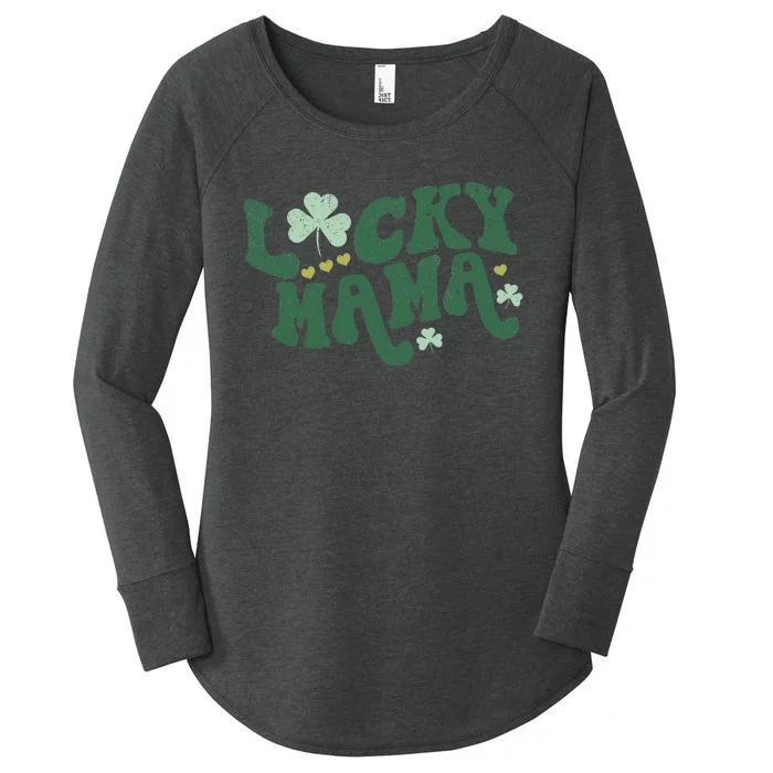 Shamrock Lucky Mama Irish Saint Paddy's Women's Perfect Tri Tunic Long Sleeve Shirt