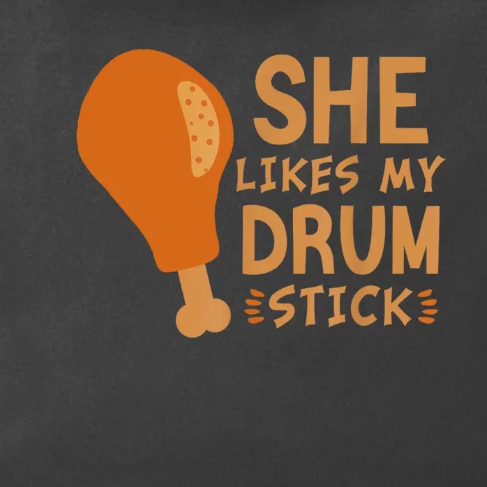 She Likes My Drum Stick Funny Couple Matching Thanksgiving Zip Tote Bag