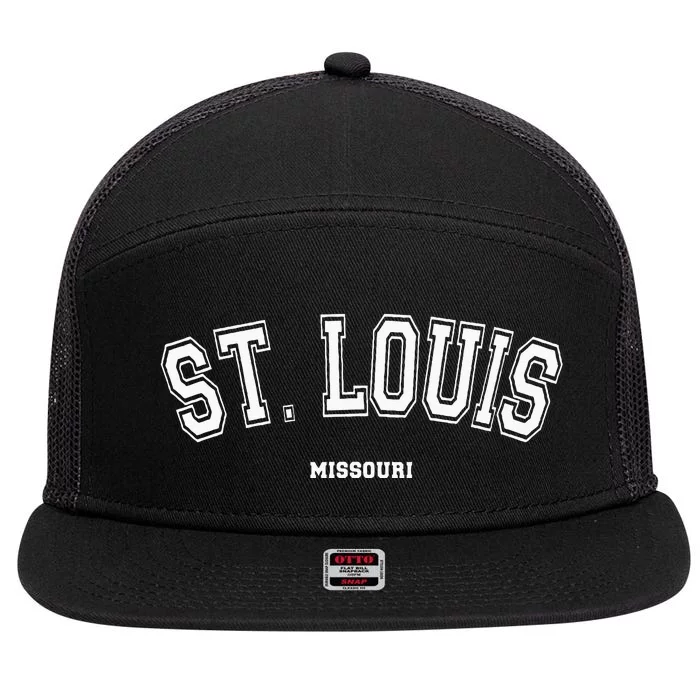 St Louis Missouri 7 Panel Mesh Trucker Snapback Hat