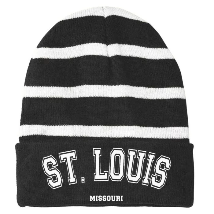 St Louis Missouri Striped Beanie with Solid Band