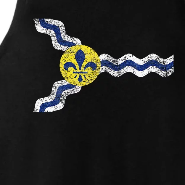 St. Louis Miss Souri Fleur De Lis Flag Ladies Tri-Blend Wicking Tank