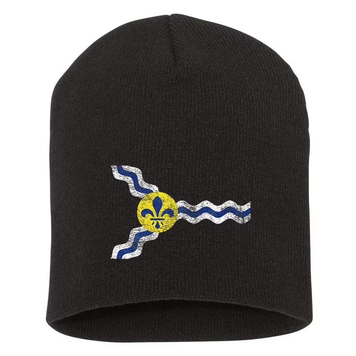 St. Louis Miss Souri Fleur De Lis Flag Short Acrylic Beanie