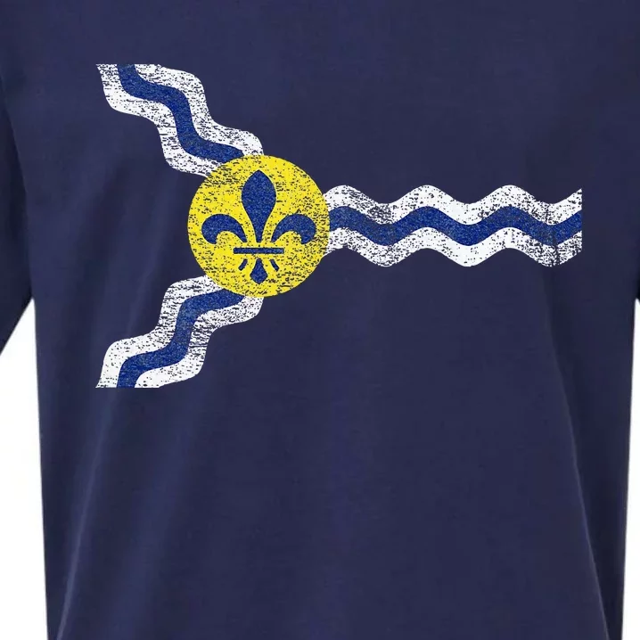 St. Louis Miss Souri Fleur De Lis Flag Sueded Cloud Jersey T-Shirt