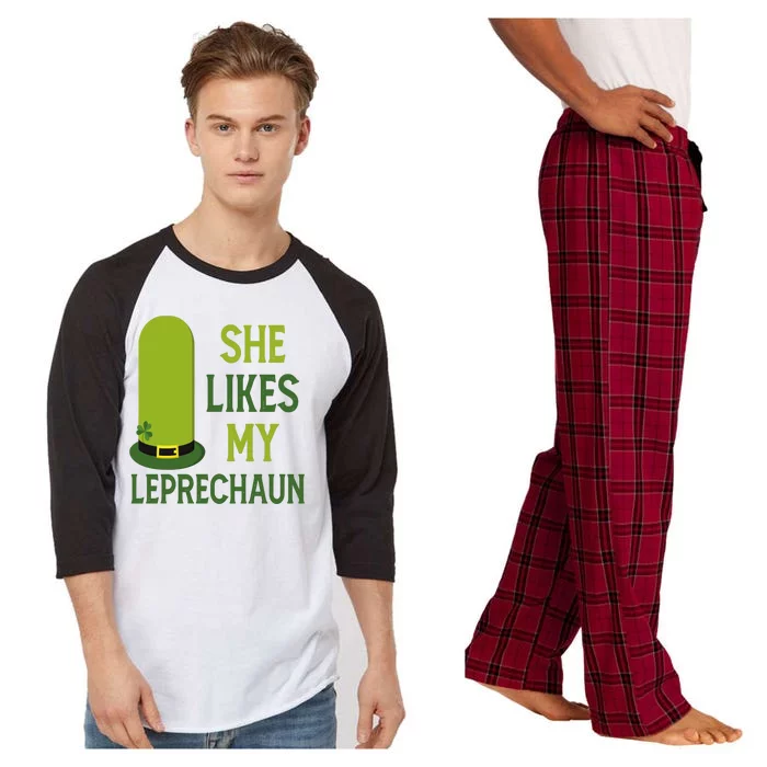 She Likes My Leprechaun Funny St Patricks Day Raglan Sleeve Pajama Set