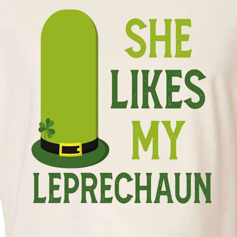 She Likes My Leprechaun Funny St Patricks Day Garment-Dyed Women's Muscle Tee