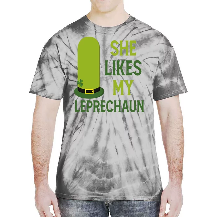 She Likes My Leprechaun Funny St Patricks Day Tie-Dye T-Shirt