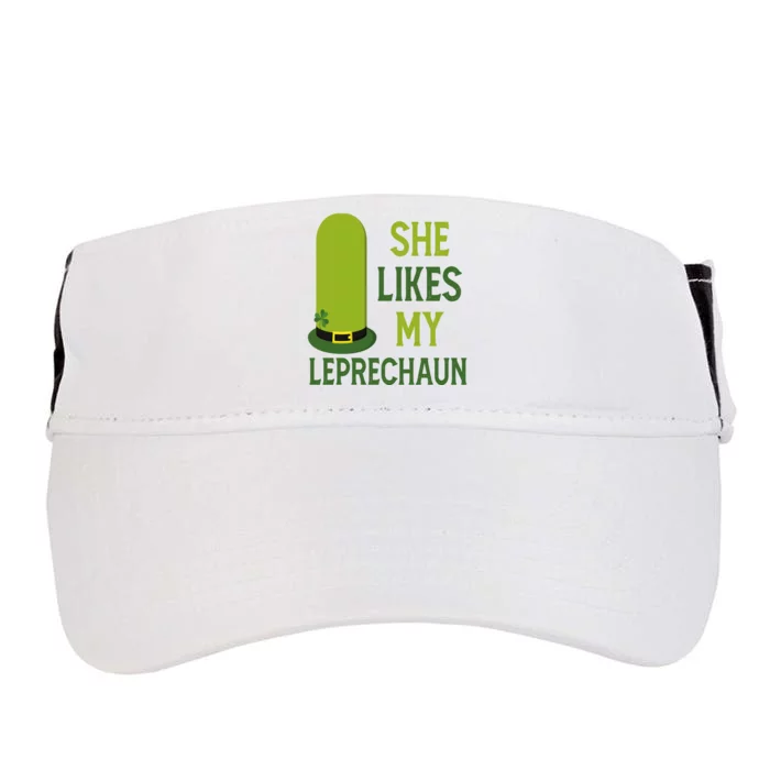 She Likes My Leprechaun Funny St Patricks Day Adult Drive Performance Visor