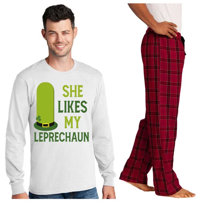 She Likes My Leprechaun Funny St Patricks Day Long Sleeve Pajama Set