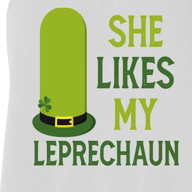 She Likes My Leprechaun Funny St Patricks Day Women's Racerback Tank