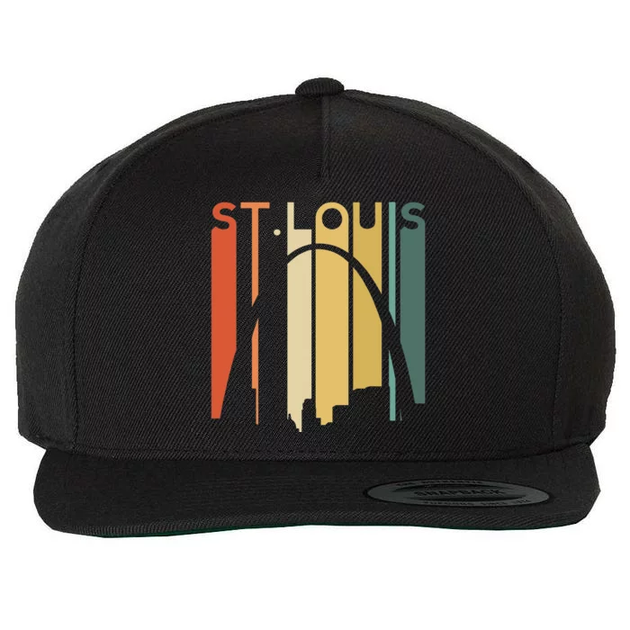 St Louis Missouri Gateway Arch Retro Mississippi River Lou Wool Snapback Cap