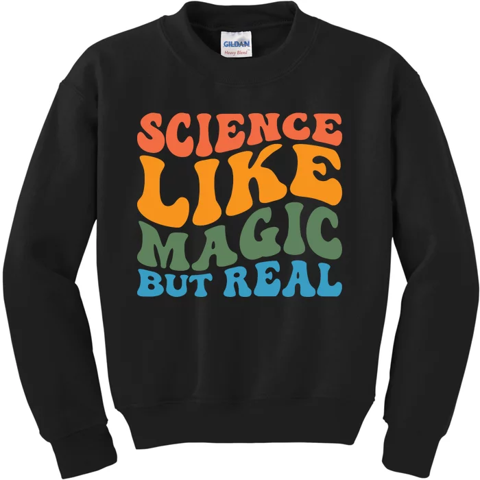 Science Like Magic But Real Retro Artwork Kids Sweatshirt