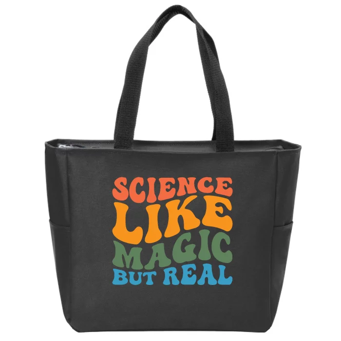 Science Like Magic But Real Retro Artwork Zip Tote Bag