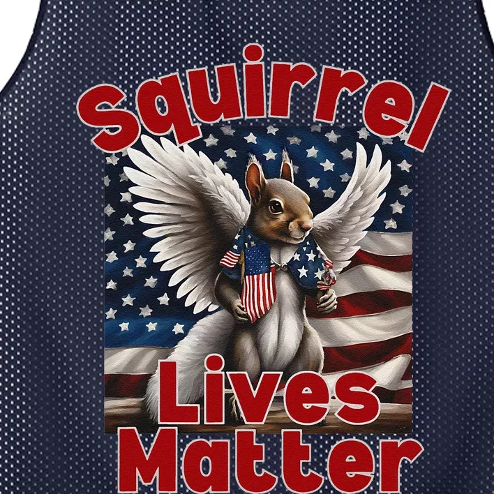 Squirrel Lives Matter PNut Trump Squirrel American Flag Mesh Reversible Basketball Jersey Tank