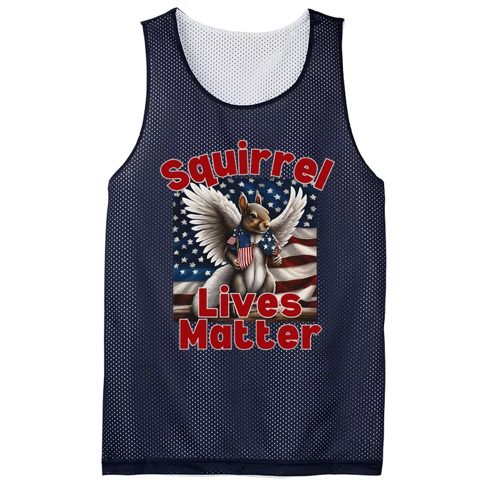 Squirrel Lives Matter PNut Trump Squirrel American Flag Mesh Reversible Basketball Jersey Tank