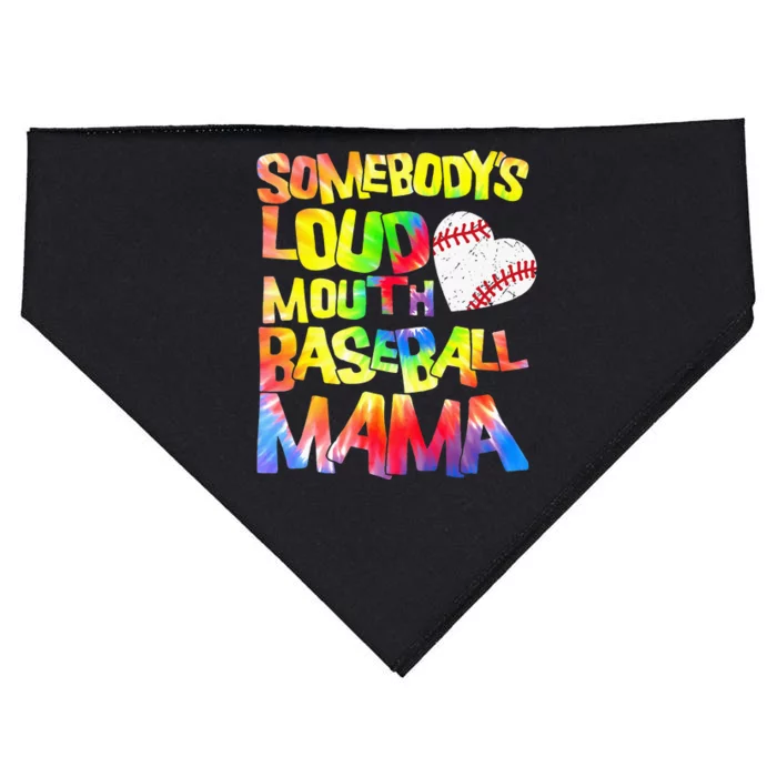 Somebody's loud mouth Baseball Mama Baseball Heart Cute Mom USA-Made Doggie Bandana