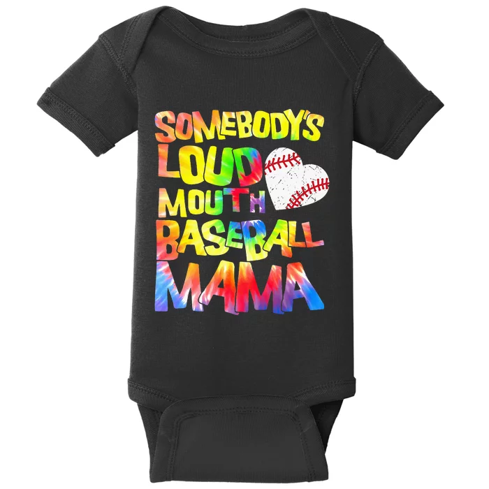 Somebody's loud mouth Baseball Mama Baseball Heart Cute Mom Baby Bodysuit